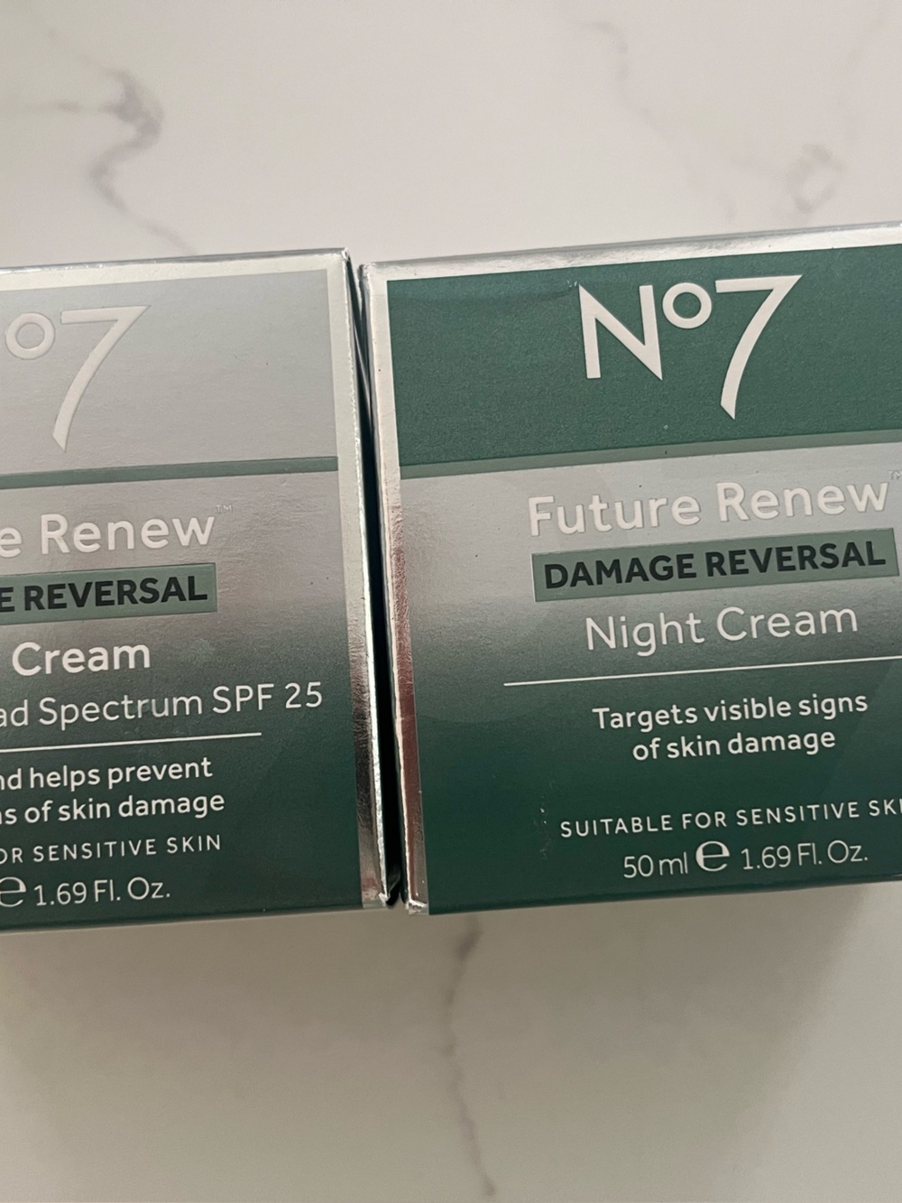 No7 Future Renew Damage Reversal Day & Night Creams - Green